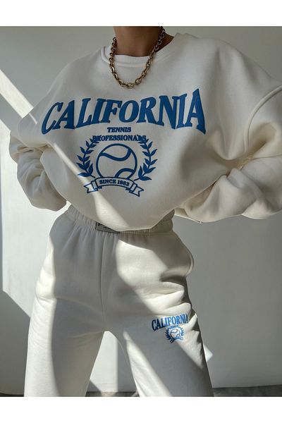 MAİ COLLECTİON Λευκή αθλητική φόρμα California
