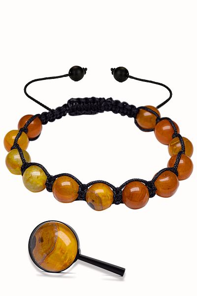 Tesbih Atölyesi Orange Agate Stone - Certified Natural Bracelet