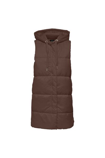ONLY Koyu Kahve Kadın Yelek Onlnewasta Puffer Waıstcoat Cc Otw
