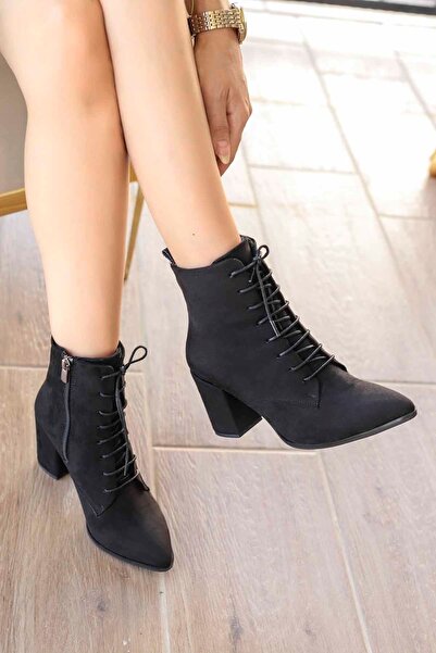 Mamito Ayakkabı Hnm 002 Bağcıklı Bot-siyah Suet