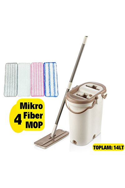 Comprox Vip Ahmet Vipset PRO KUMSAL Mop Temizlik Seti 4+1 Bez %100 Temiz Su K...
