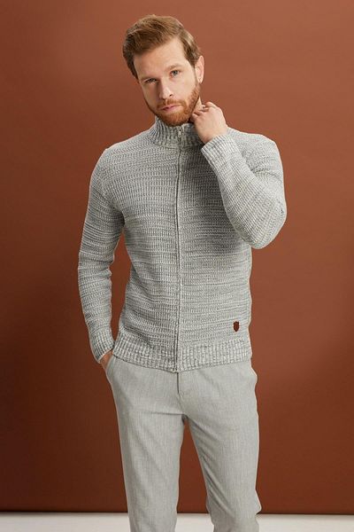 ALEXANDERGARDI Turtleneck Zippered Knitwear Cardigan (e22-5714)