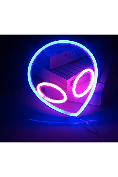 PANTER Uzaylı Neon Tabela Yatak Odası Çocuk Odası Gece Lambası Duvar Dekorasy...