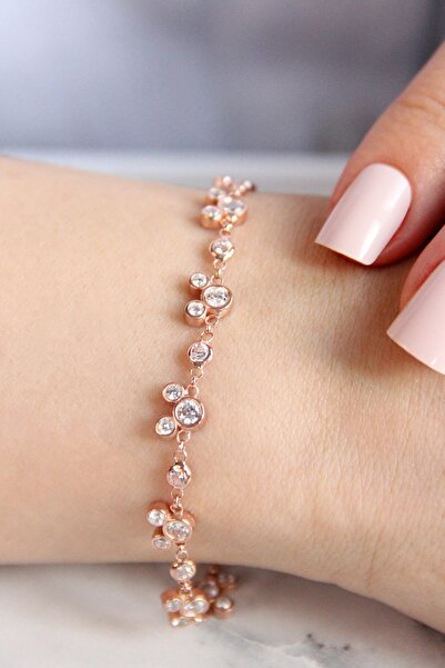 Argentum Concept Zirkon Taşlı 925 Ayar Gümüş Rose Tasarım Bileklik - 45096901