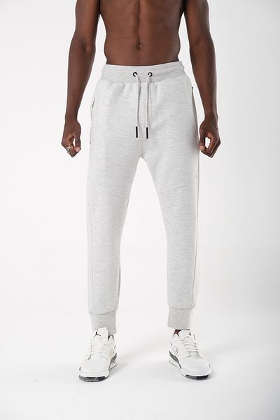 CLIPMAN Ανδρικό φούτερ Slim Fit με ελαστικά πόδια γκρι