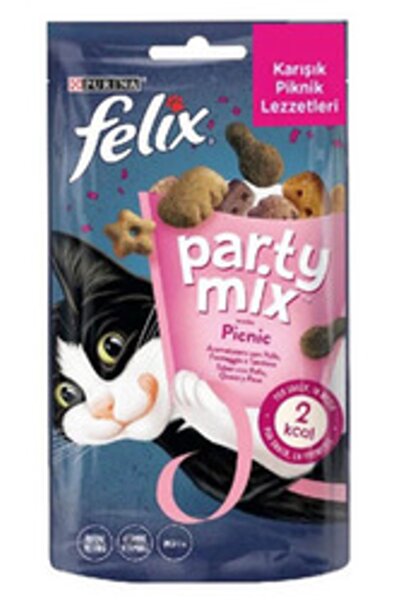 Purina Felix Party Mix Orijinal Lezzetler Ödül Maması 60g Tavuk Peynir Hindi