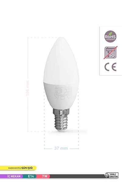 ACK Led Mum Ampul 3000k Gün Işığı 220v 7w E14