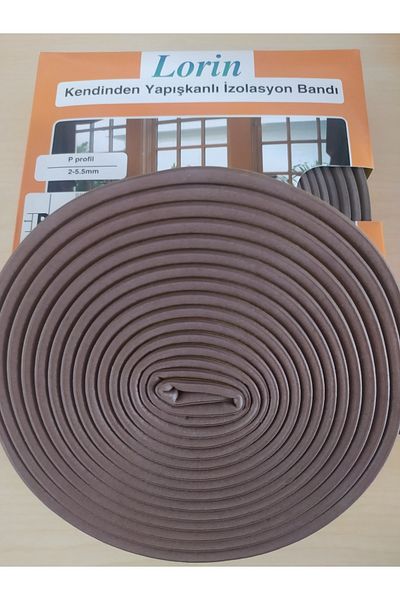 Lorin Rubber Insulation Door Window Tape P Type 10x2 M Brown