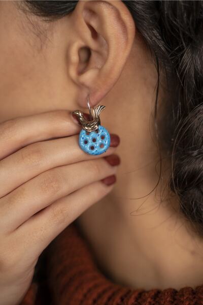 Gümüşhanesi Süryani Nazar Boncuklu Küpe