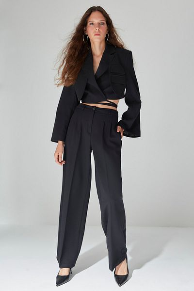 Trendyol Collection Limited Edition Black Wide Leg Woven Trousers TWOAW23PL00326