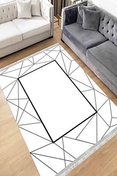 Motto Rug Store Eko Dijital Baskı Yıkanabilir Kaymaz Taban Dekoratif Salon Ha...