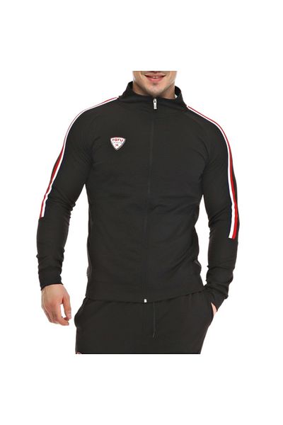 raru Full Zippered Tracksuit Set Odın Black