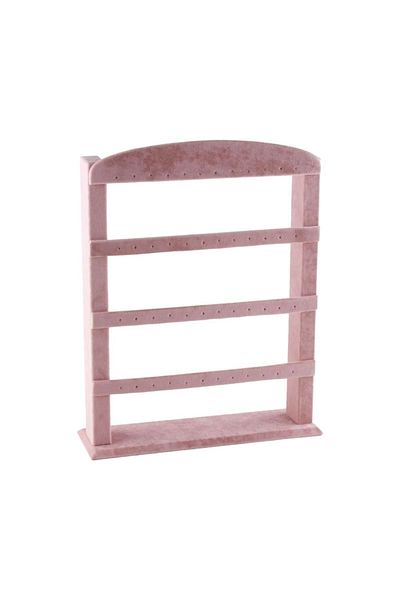kutuveaksesuar Σκουλαρίκια Organizer Stand Suede Pink Fabric Επικάλυψη