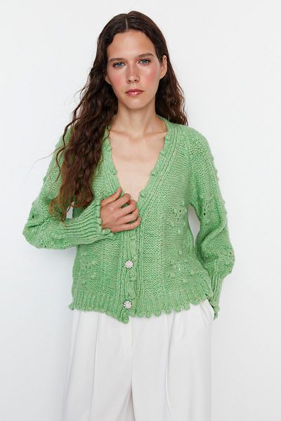 Trendyol Collection Strickjacke - Grün - Regular Fit