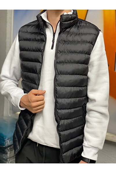 MRMUBO Men's Black Puffer Vest - Comfortable Design