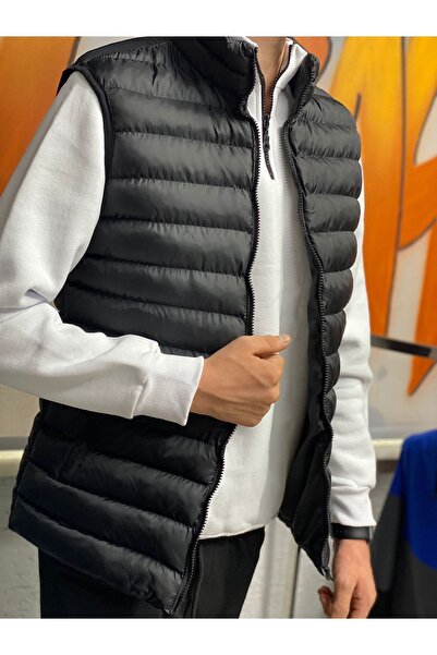 MRMUBO Men's Black Puffer Vest - Comfortable Design