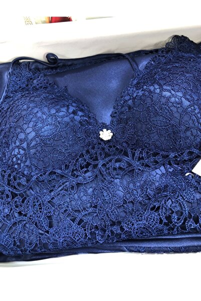 Işık Tekstil Ipek Saten 6lı Gecelik Sabahlık Takımı Lacivert