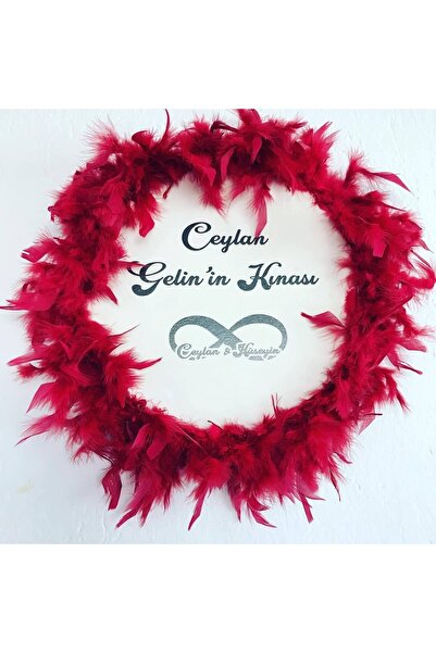 Roseart Bordo Tüylü Gelin Tefi Kına Tefi 28 Cm Emitasyon Deri Tef