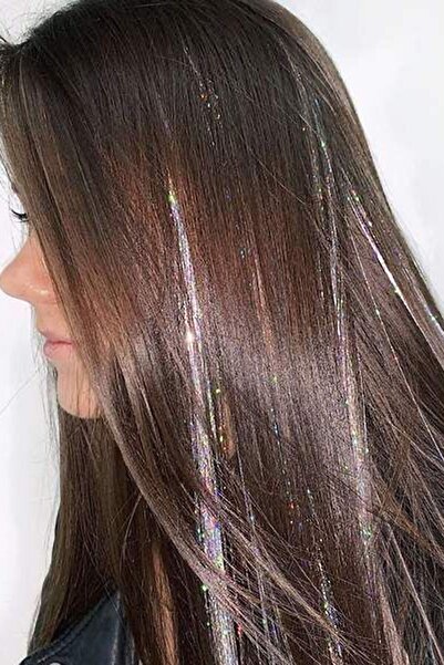 TheMatter Silvery Gray Hair Shine - Side Hairpiece Hair Tinsel