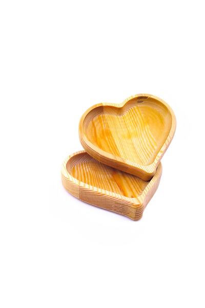 BİLWOOD وعاء الوجبات الخفيفة الخشبي الصغير على شكل قلب 10x9x1.8 سم 2 قطعة