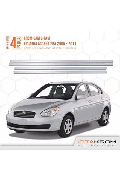 İntachrom Hyundai Accent Era Krom Cam Çıtası 4 Parça 2005-2011