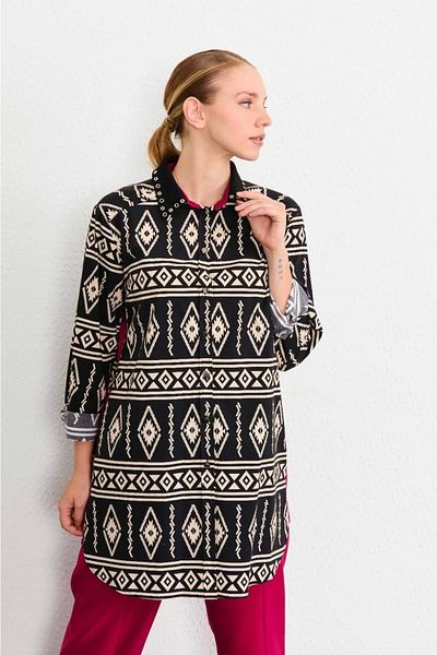 FUAT GÜRSEN F.gürsen YK Bird Eyed Tunic 7300 - Black