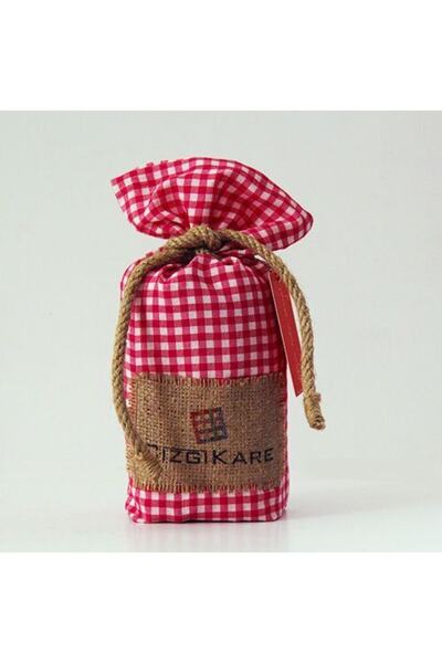 Çizgikare مفرش طاولة من القماش القطني الوردي