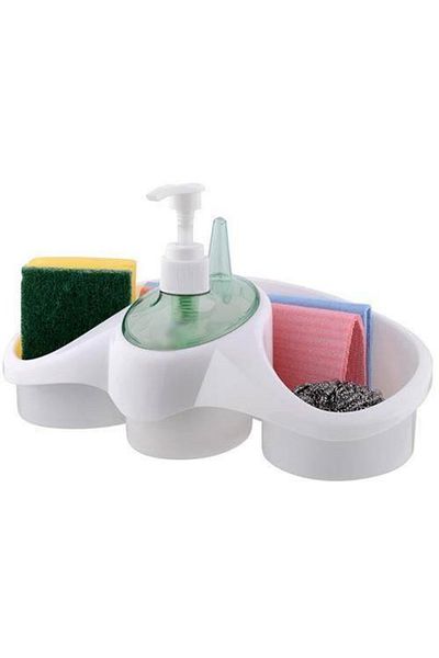 İndiriminVar Sponge Container Liquid Detergent Soap Holder Plastic - For Your Kitchen