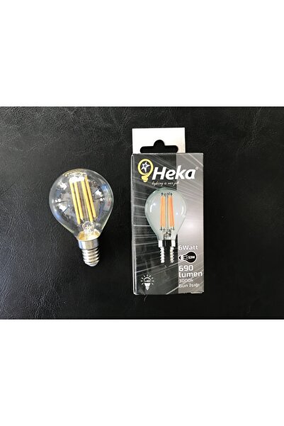 Heka 6 Watt E14 Duylu 3000 Kelvin Günışığı 690 Lümen G45 Rustik Top Ampül
