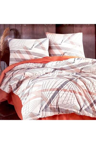 Kristal Σετ Παπλωματοθήκη Prizma Orange Μονό 180x230 Ranforce Καπιτονέ