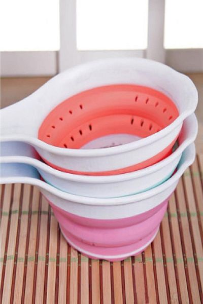 İndiriminVar 2 Pieces Silicone Collapsible Accordion Strainer - Pasta Ravioli Handle