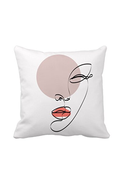 QueenHome Husă decorativă pentru pernă de machiaj cu siluetă de femeie boemă ...