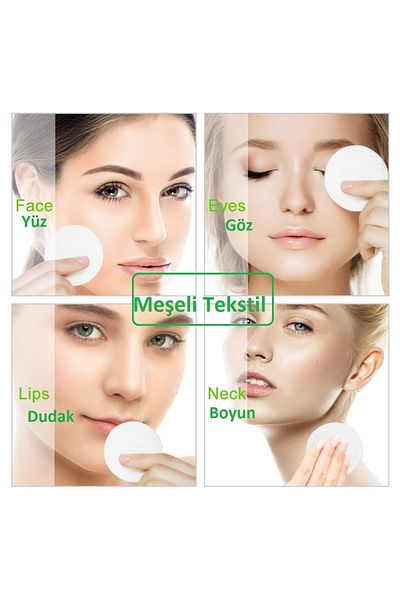 MEŞELİ TEKSTİL 100 Pieces Washable Towel Eye Face Makeup Removal Pad
