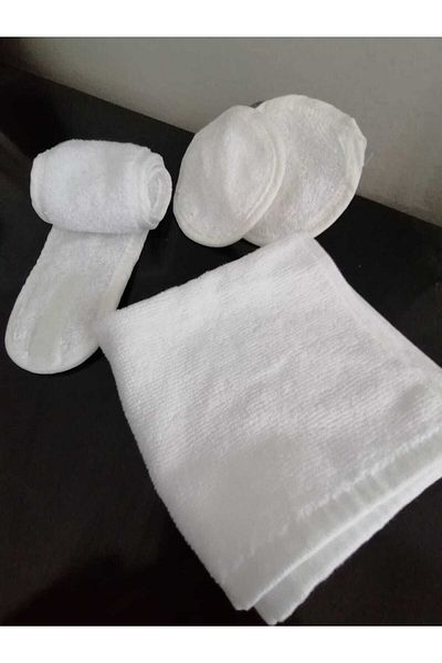 MEŞELİ TEKSTİL 4 Pieces Washable Towel Makeup Skin Care Face Care Set