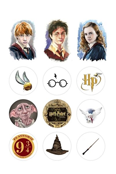 Pastdizayn Harry Potter Resimli Pasta Ve Kurabiye Için Yenilebilir Şeker Kağı...