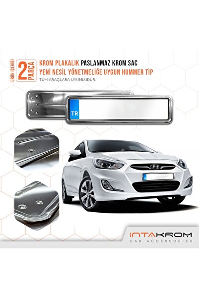 İntachrom Hyundai Accent Krom Plakalık - Hummer Tip 2 Adet