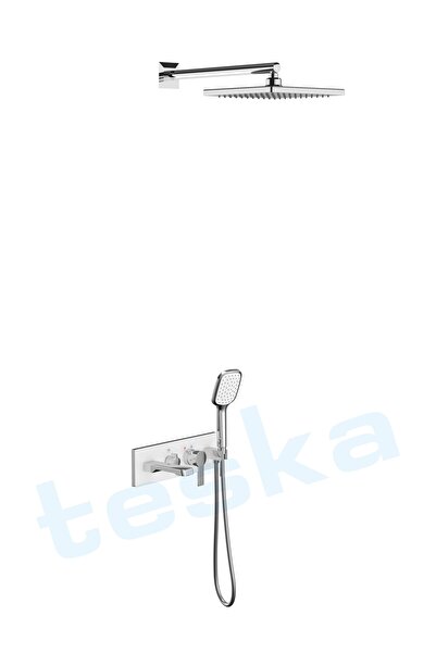 TESKA Life Beyaz Camlı Üç Yönlü Yatay Ankastre Banyo Bataryası As 3100w