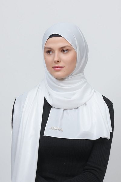 Altobeh Βραδινό φόρεμα Glitter Chiffon Shawl-λευκό