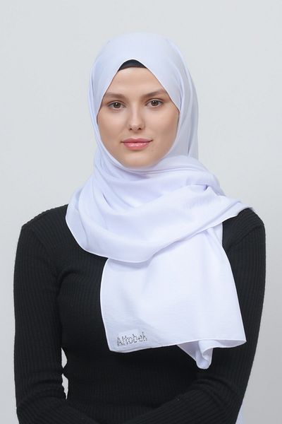 Altobeh Jazz Cotton Hijab Shawl-λευκό