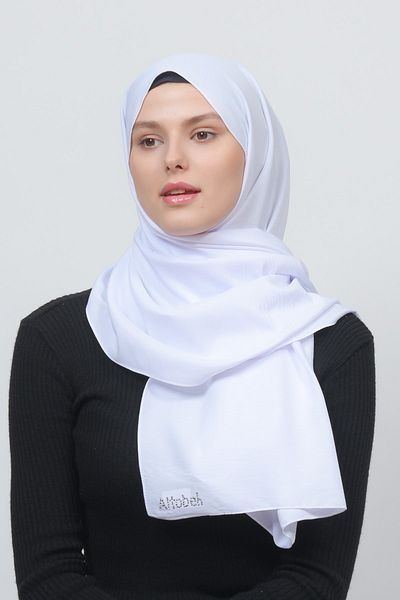 Altobeh Jazz Cotton Hijab Shawl-λευκό