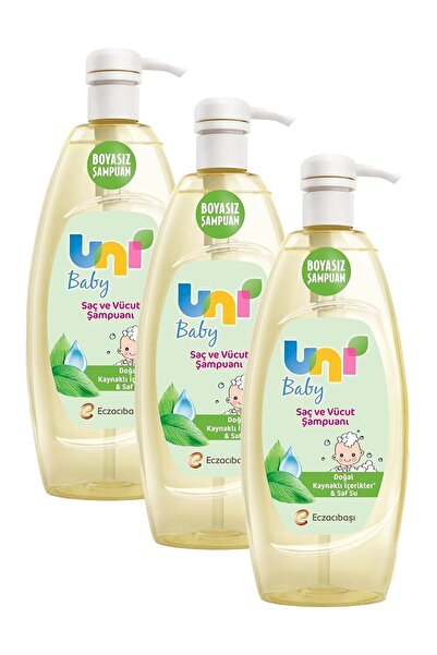 Uni Baby شامبو ديوداي للشعر والجسم للأطفال - 3x900 مل