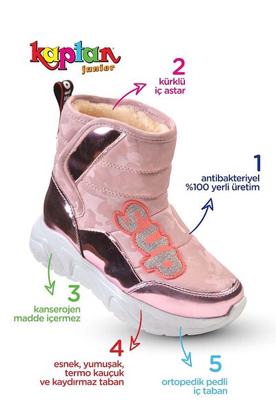 KAPTAN JUNIOR Γούνινες κοριτσίστικες μπότες Fgmk 47600
