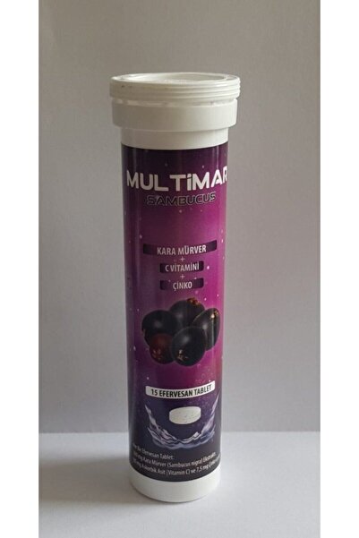 Multimar سامبوكوس، نبات البلسان الأسود، فيتامين سي، زنك، 15 قرصًا فوارة