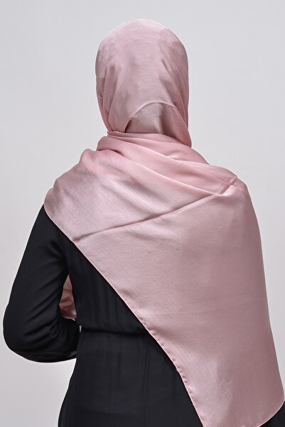 Altobeh Janjan Shiny Satin Textured Hijab Evening Dress Chiffon Shawl-Dark Pink