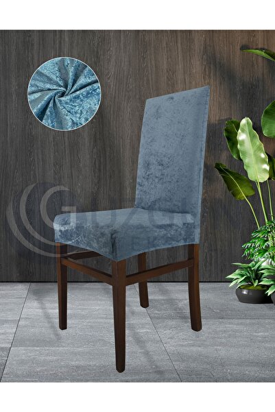 GUZGUN Kaliteli Kadife Sandalye Kılıfı Sandalye Örtüsü Likralı Esnek Lastikli Yıkanabilir 14 Renk Çeşidi