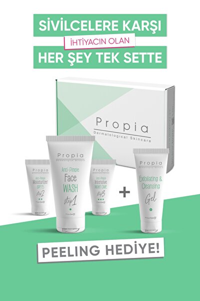 Propia Sivilce Karşıtı 3 Adımlı Bakım Seti + Peeling Hediyeli