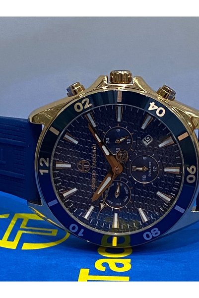 Sergio Tacchini Sergio Taccini Lacivert Silikon Kordon Rose Gold Çelik 5 Atm Erkek Kol Saati
