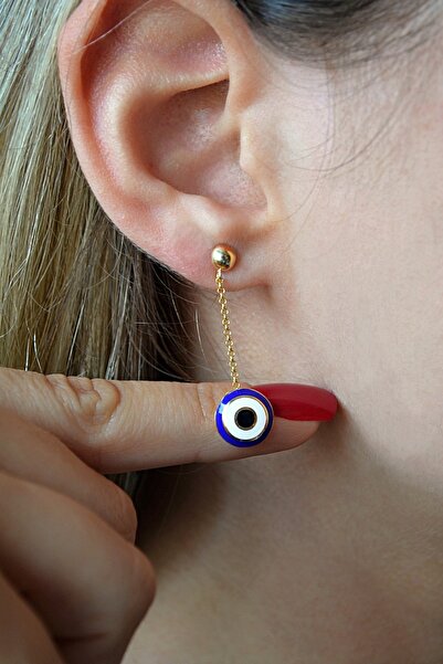 Argentum Concept 18k Altın Kaplamalı 925 Ayar Gümüş Sallantılı Mineli Nazar B...