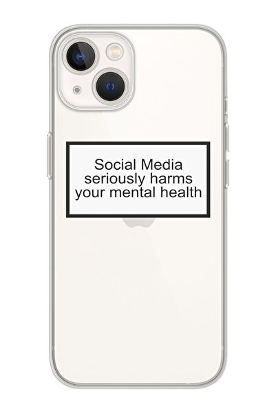 shoptocase Iphone 14 Plus Uyumlu Social Media Tasarımlı Premium Şeffaf Telefo...