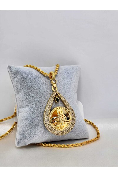 Garanti Gold İmitasyon Osmanlı Tuğralı Kolye Ucu 22 Ayar Altın Kaplama